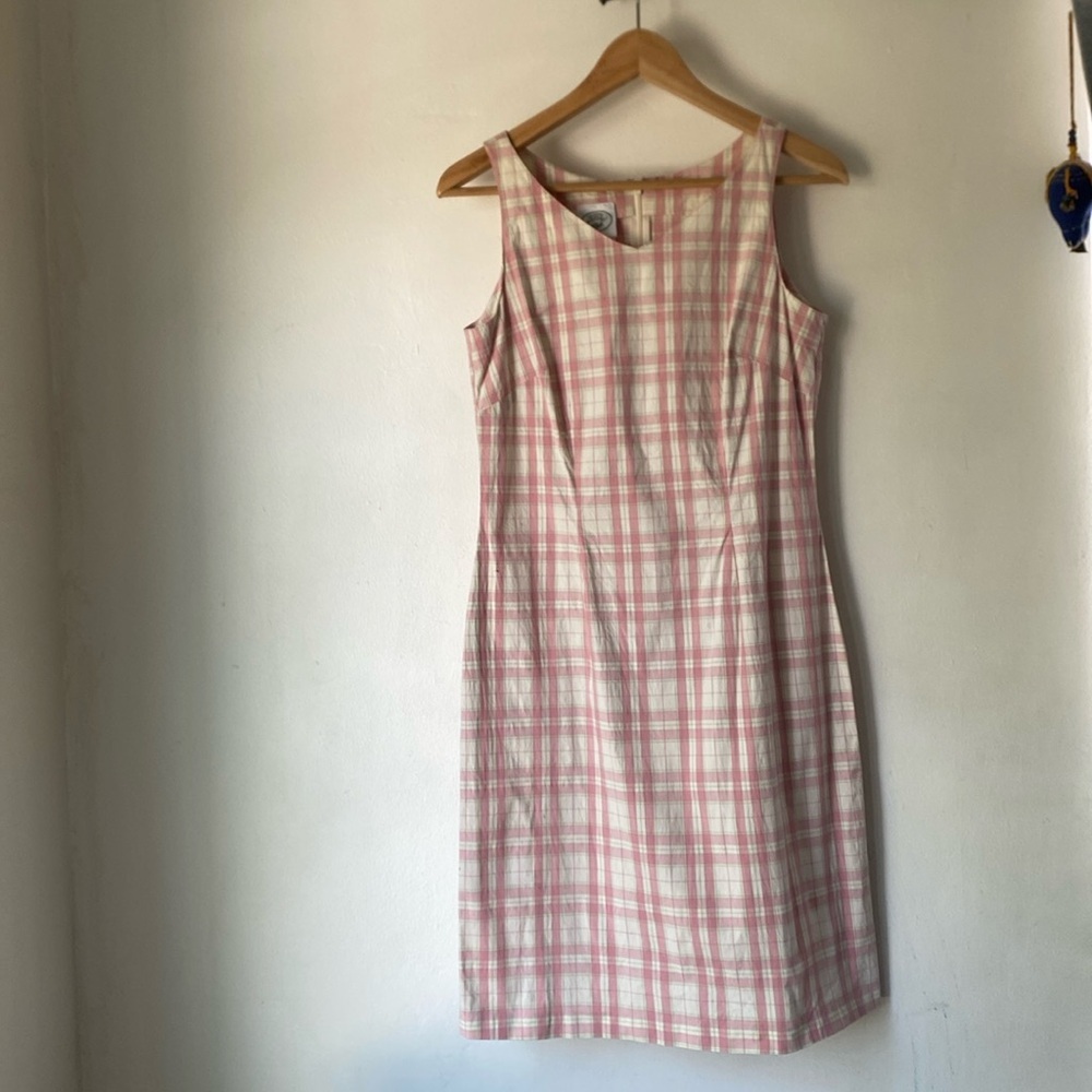 Laura Ashley 8 Plaid Midi Dress